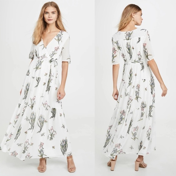 Roller Rabbit Dresses & Skirts - Roller Rabbit Condesa Bouquet Gertrude white floral maxi wrap dress size large